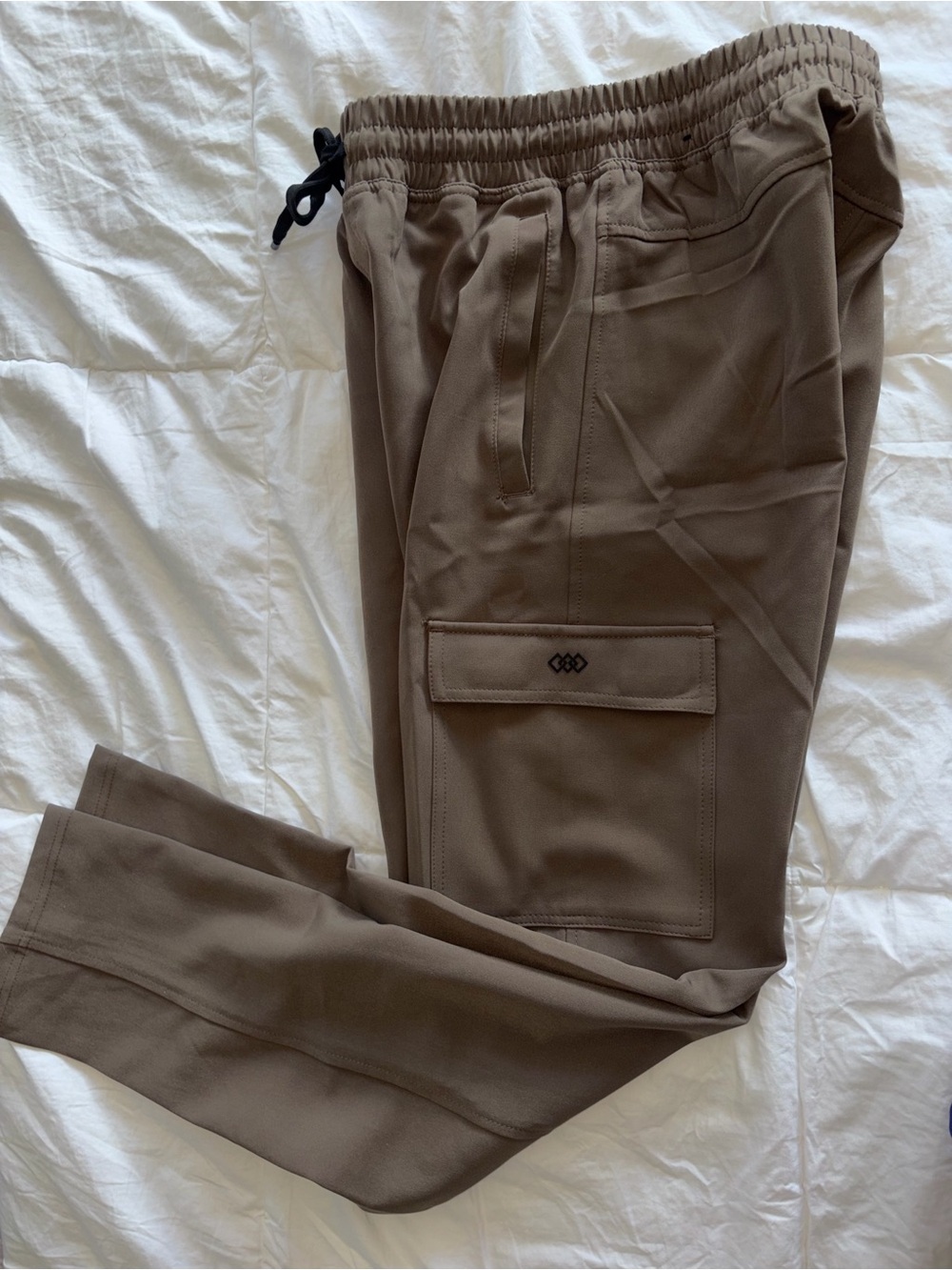 Men's Cargo Jogger Pants in Taupe Brown - Lightweight Utility Style
